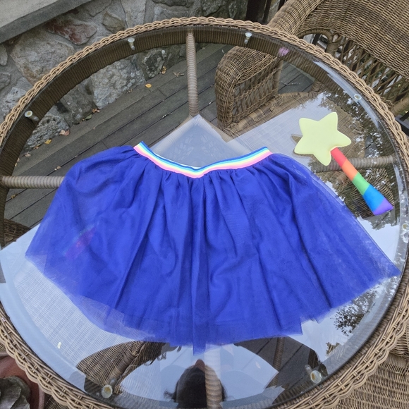 Girls Blue Tutu with Sequin Rainbow- Rainbow Magic Wand, Headband, and Sash - Picture 6 of 9